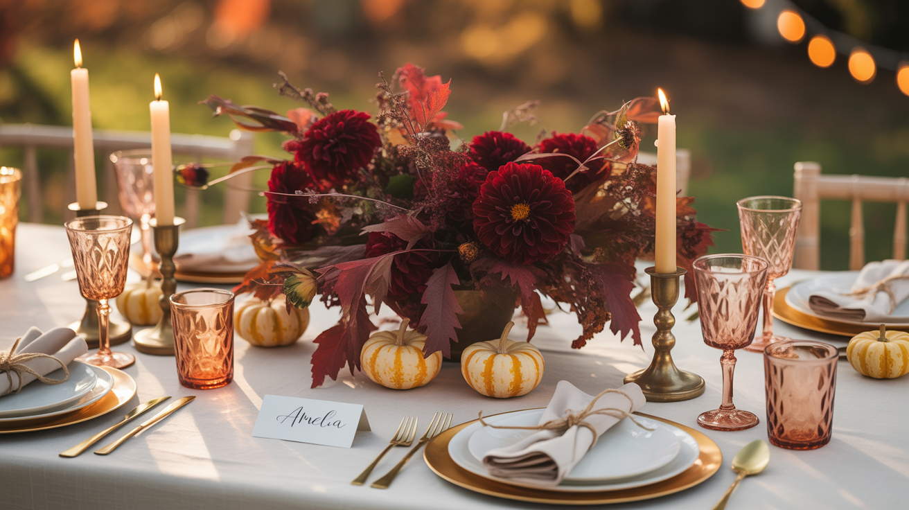fall wedding table settings