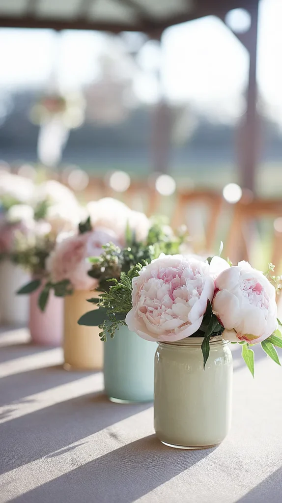 Painted Mason Jar Vases