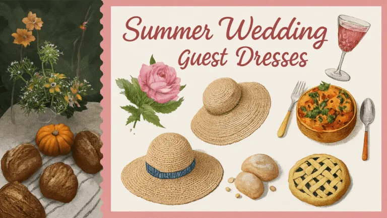 A variety of stylish summer wedding guest dresses displayed on mannequins, featuring vibrant colors and elegant designs.
