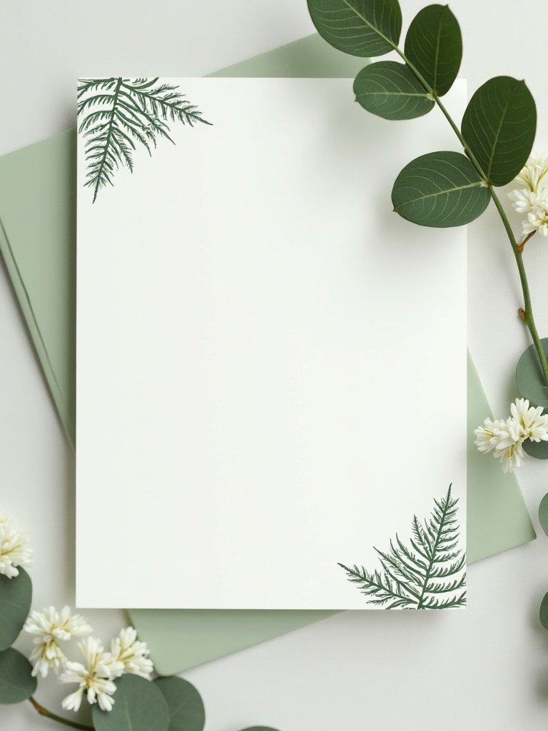 25 Light Green Wedding Decorations for a Fresh and Elegant Celebration 4. Fern Wedding Invitations