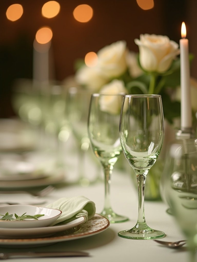 25 Light Green Wedding Decorations for a Fresh and Elegant Celebration 5. Green Glassware