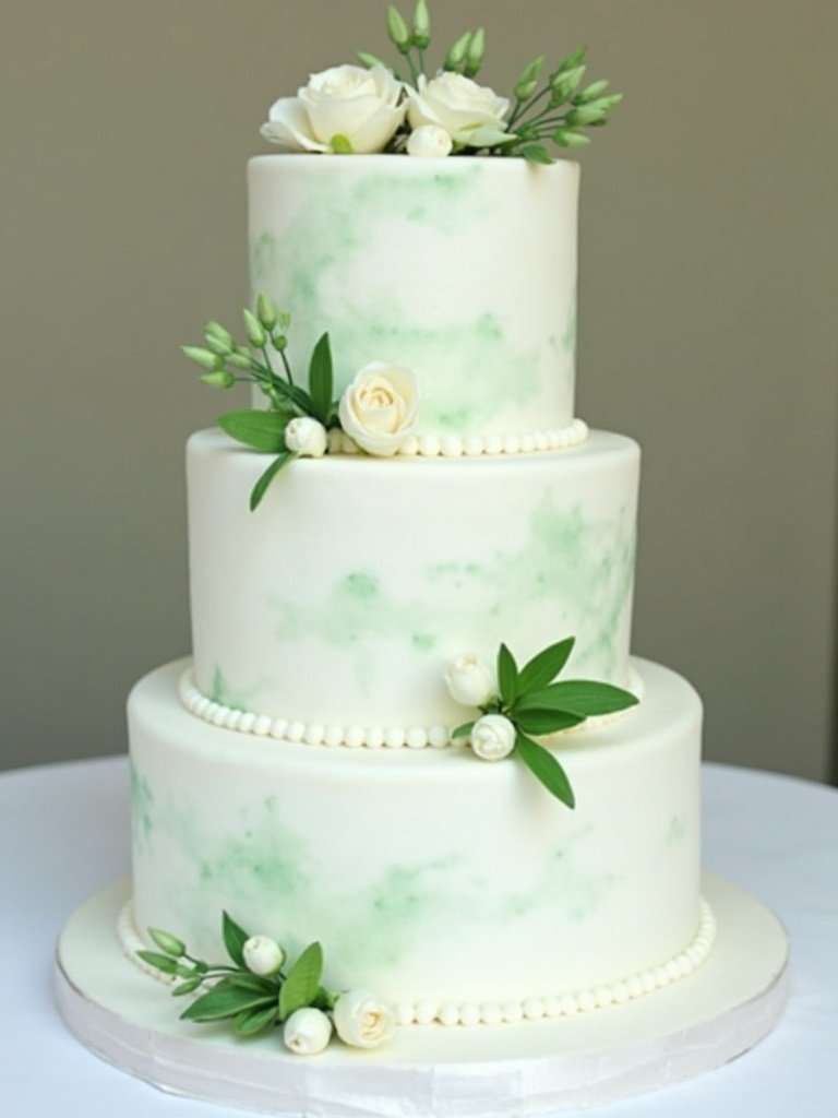 25 Light Green Wedding Decorations for a Fresh and Elegant Celebration 9. Green Wedding Cake Accents