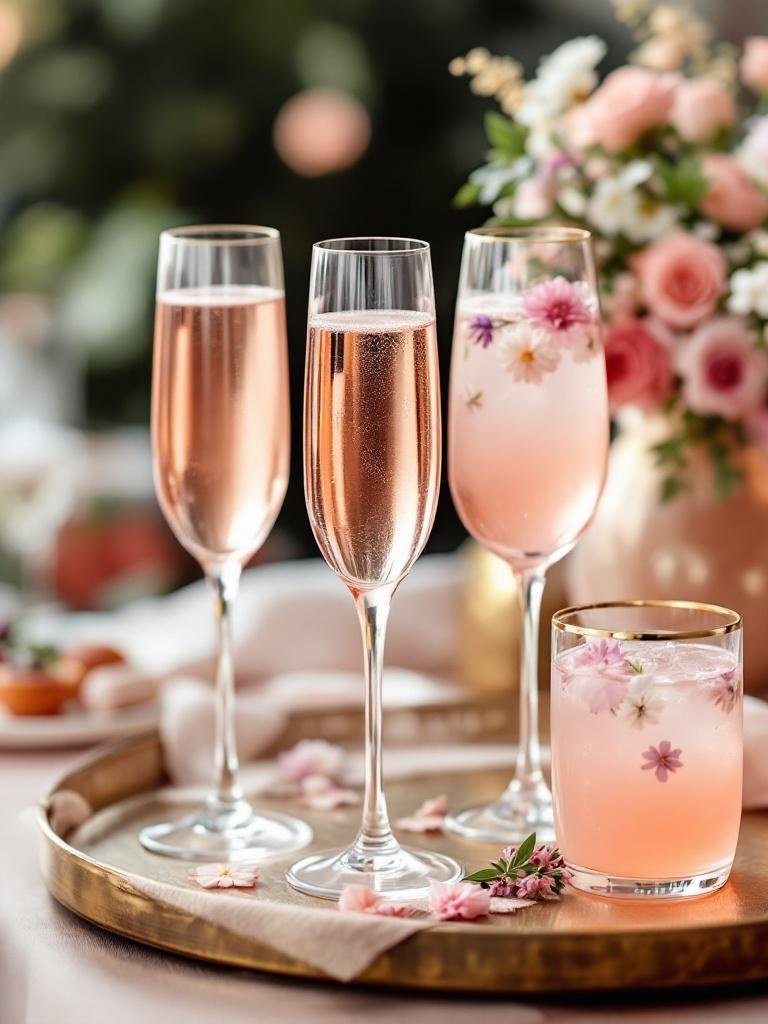 27 Light Pink Wedding Ideas for a Soft and Romantic Celebration Elegant light pink wedding cocktails in crystal glasses