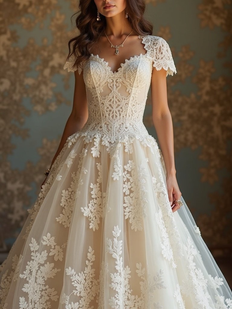 25 Western Wedding Dresses for a Rustic Romantic Celebration 15. Vintage Western Lace Patterns