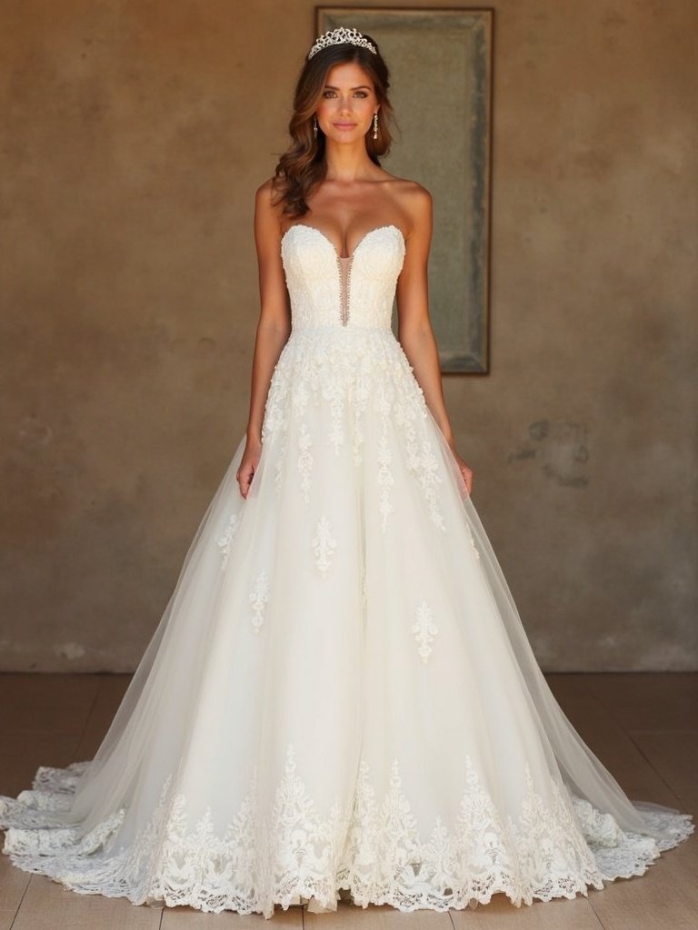 25 Western Wedding Dresses for a Rustic Romantic Celebration 20. Sweetheart Necklines with Rustic Touches