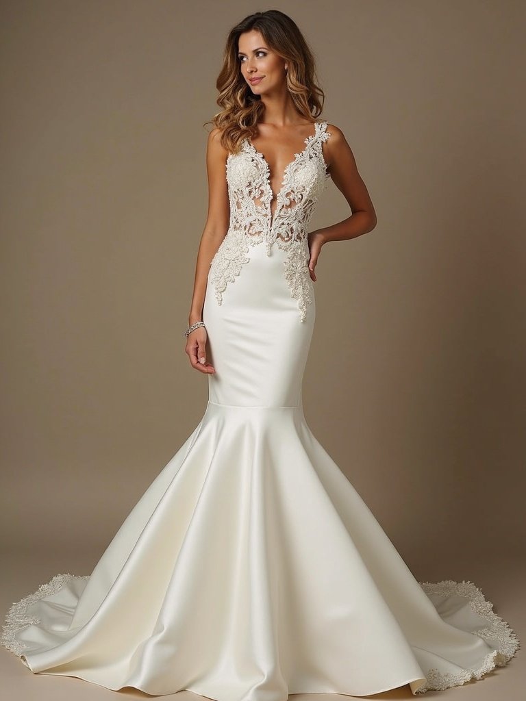 25 Western Wedding Dresses for a Rustic Romantic Celebration 21. Mermaid Silhouettes with Western Flair