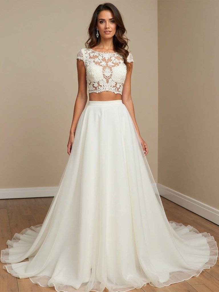 25 Western Wedding Dresses for a Rustic Romantic Celebration 25. Convertible Two-Piece Sets