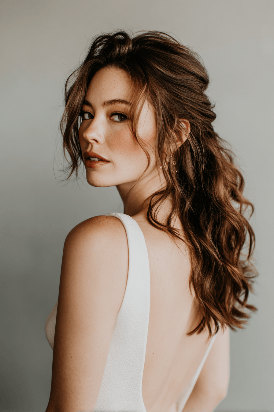 27 Half Up Half Down Wedding Hair Ideas That Are Simply Stunning