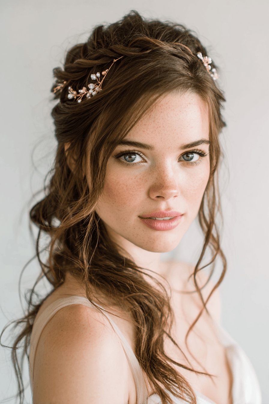 27 Half Up Half Down Wedding Hair Ideas That Are Simply Stunning