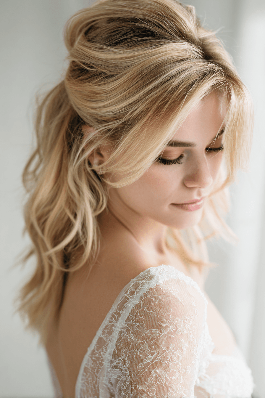 27 Half Up Half Down Wedding Hair Ideas That Are Simply Stunning