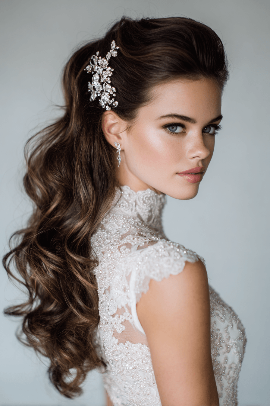 27 Half Up Half Down Wedding Hair Ideas That Are Simply Stunning