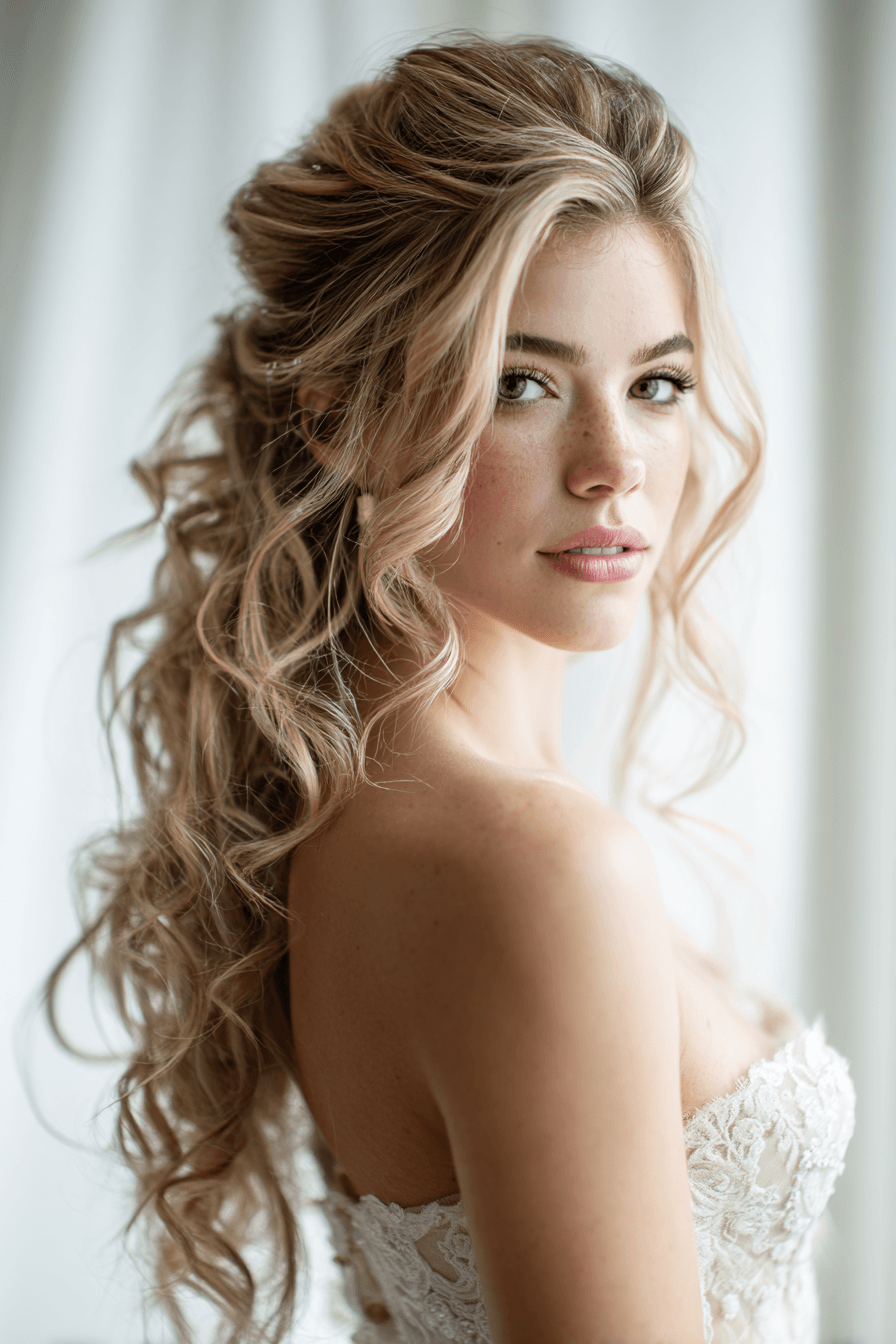 27 Half Up Half Down Wedding Hair Ideas That Are Simply Stunning