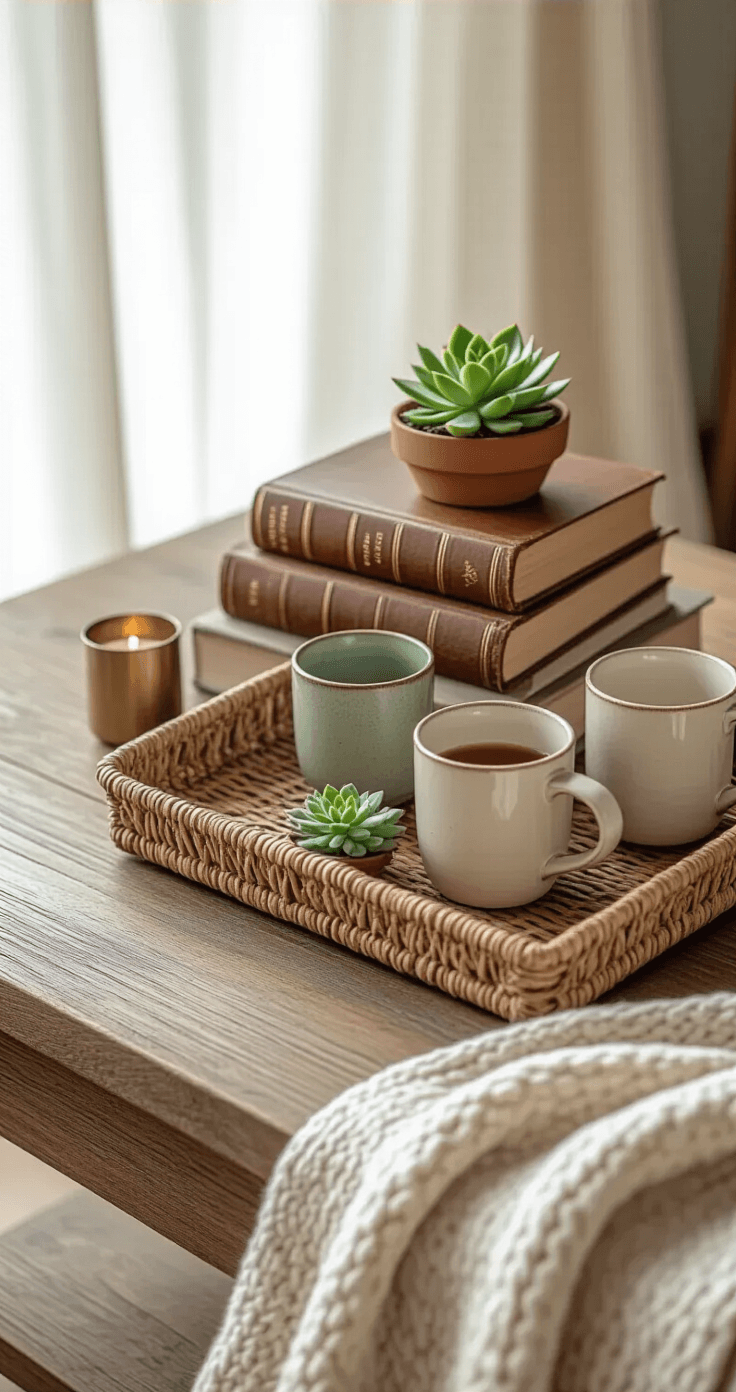 How to Plan an Outdoor Wedding Ceremony in Miami Close-up shot of a cozy coffee table styled with vintage leather-bound books, a small succulent in a terra cotta pot, ceramic mugs in cream and sage, and a chunky knit throw, all illuminated by soft morning light filtering through sheer curtains, showcasing warm neutrals and green accents.