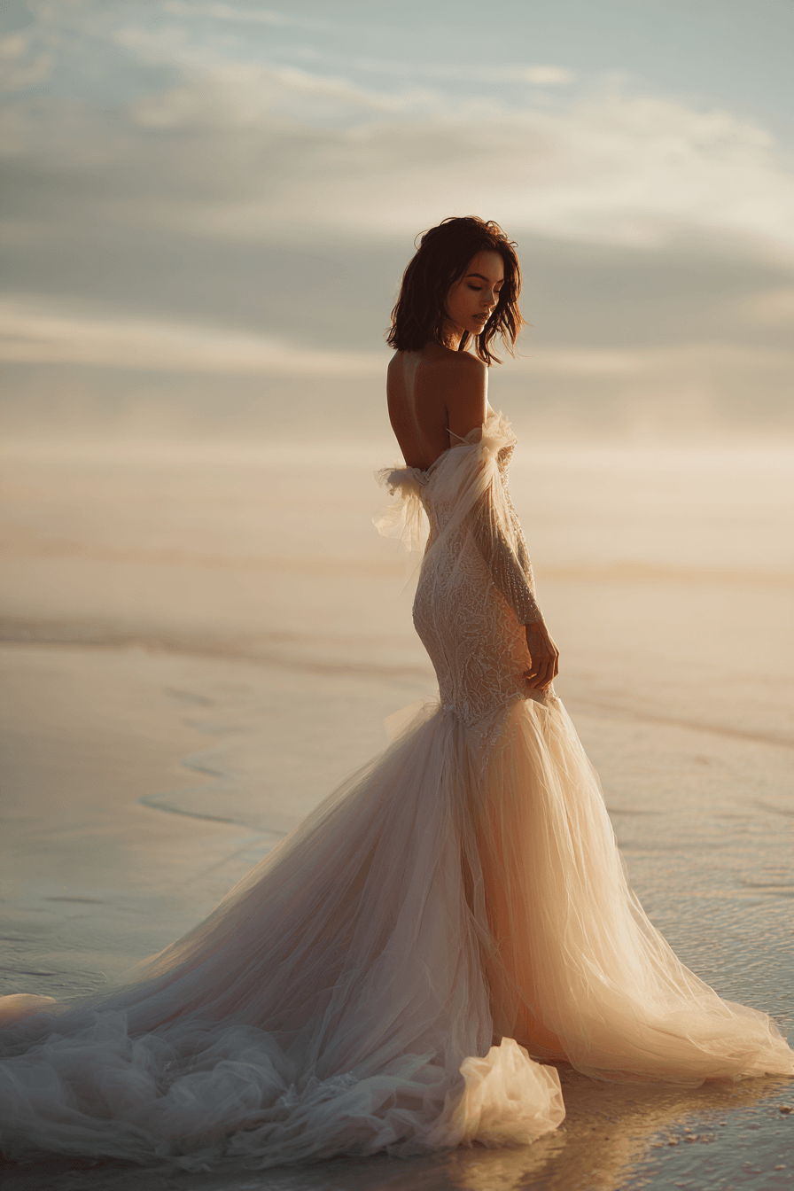 27 Gorgeous Mermaid Wedding Dresses With Sleeves for Modern Brides