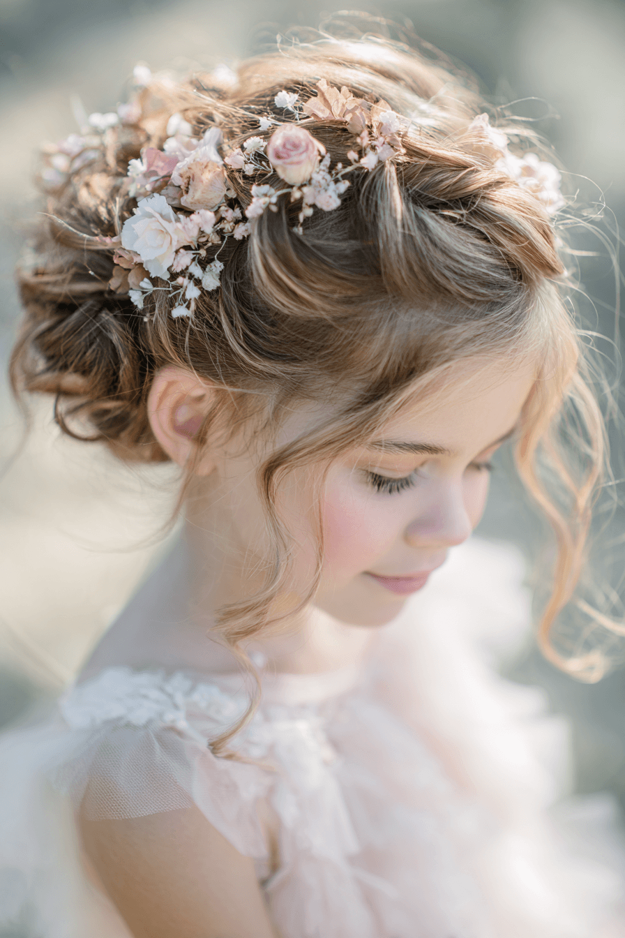 27 Pretty Flower Girl Hair Inspirations for a Fairytale Wedding