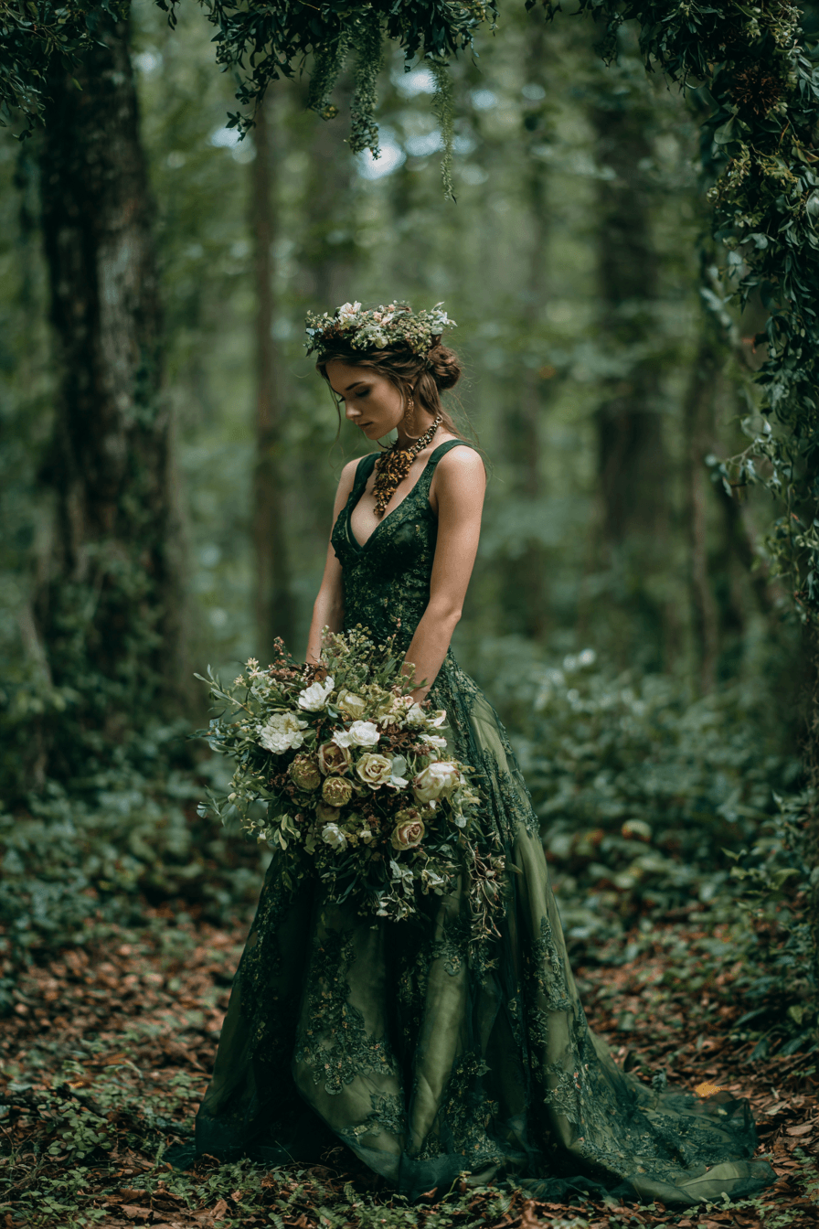 27 Luxury Green Wedding Dresses That Look Absolutely Magical