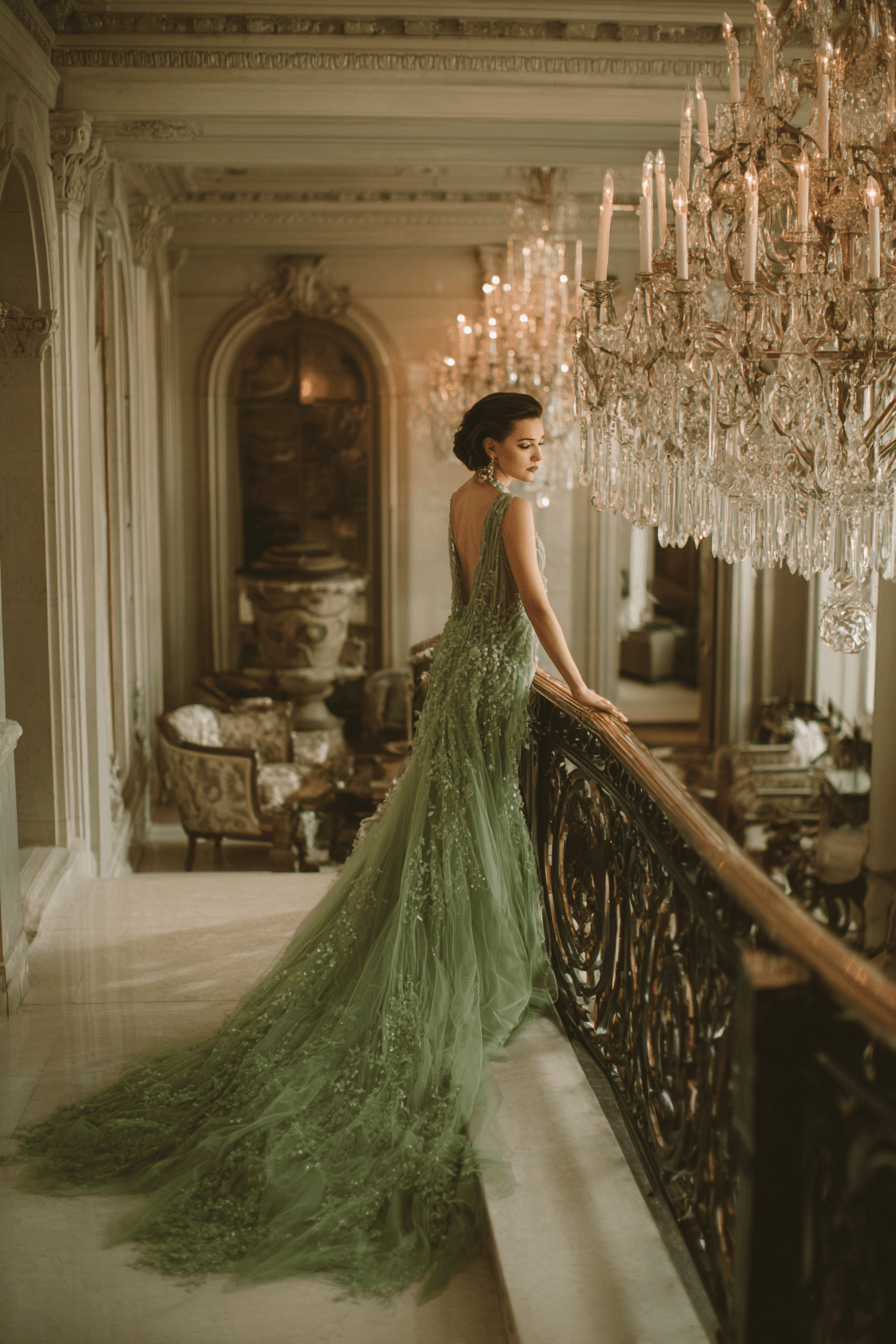 27 Luxury Green Wedding Dresses That Look Absolutely Magical