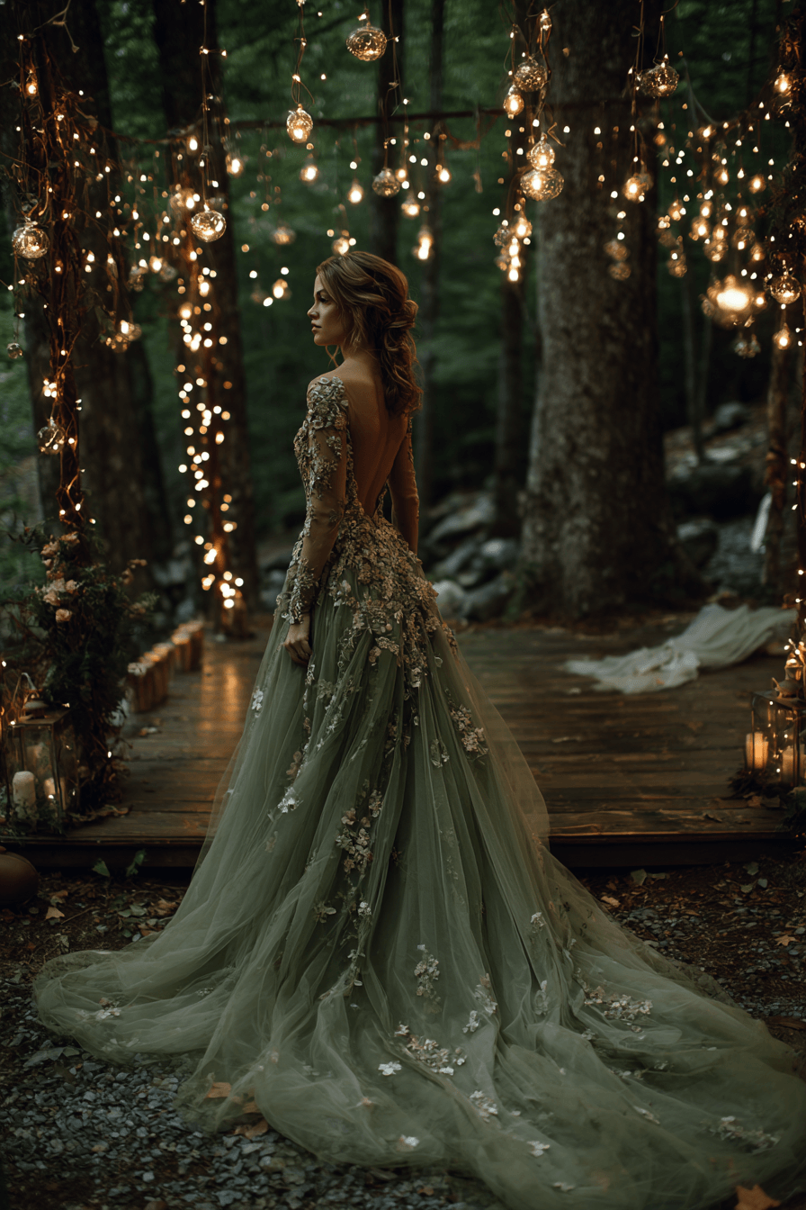 27 Luxury Green Wedding Dresses That Look Absolutely Magical