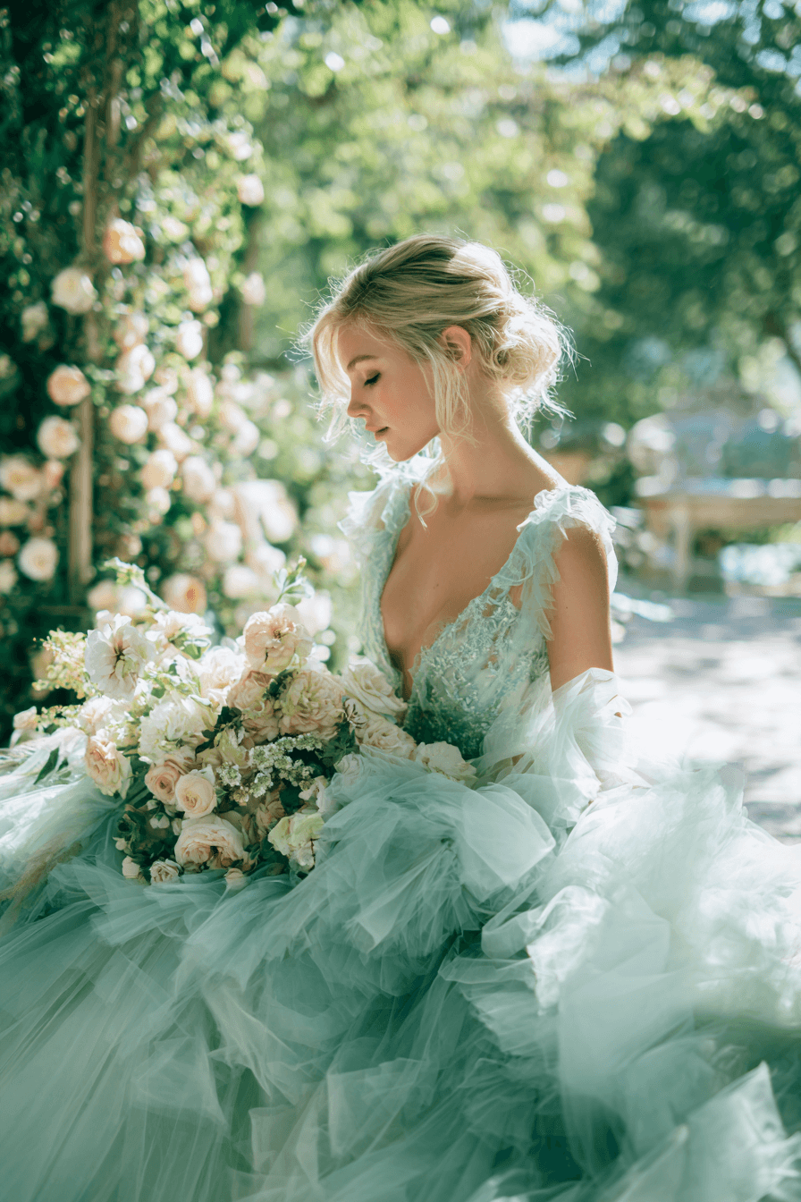 27 Luxury Green Wedding Dresses That Look Absolutely Magical