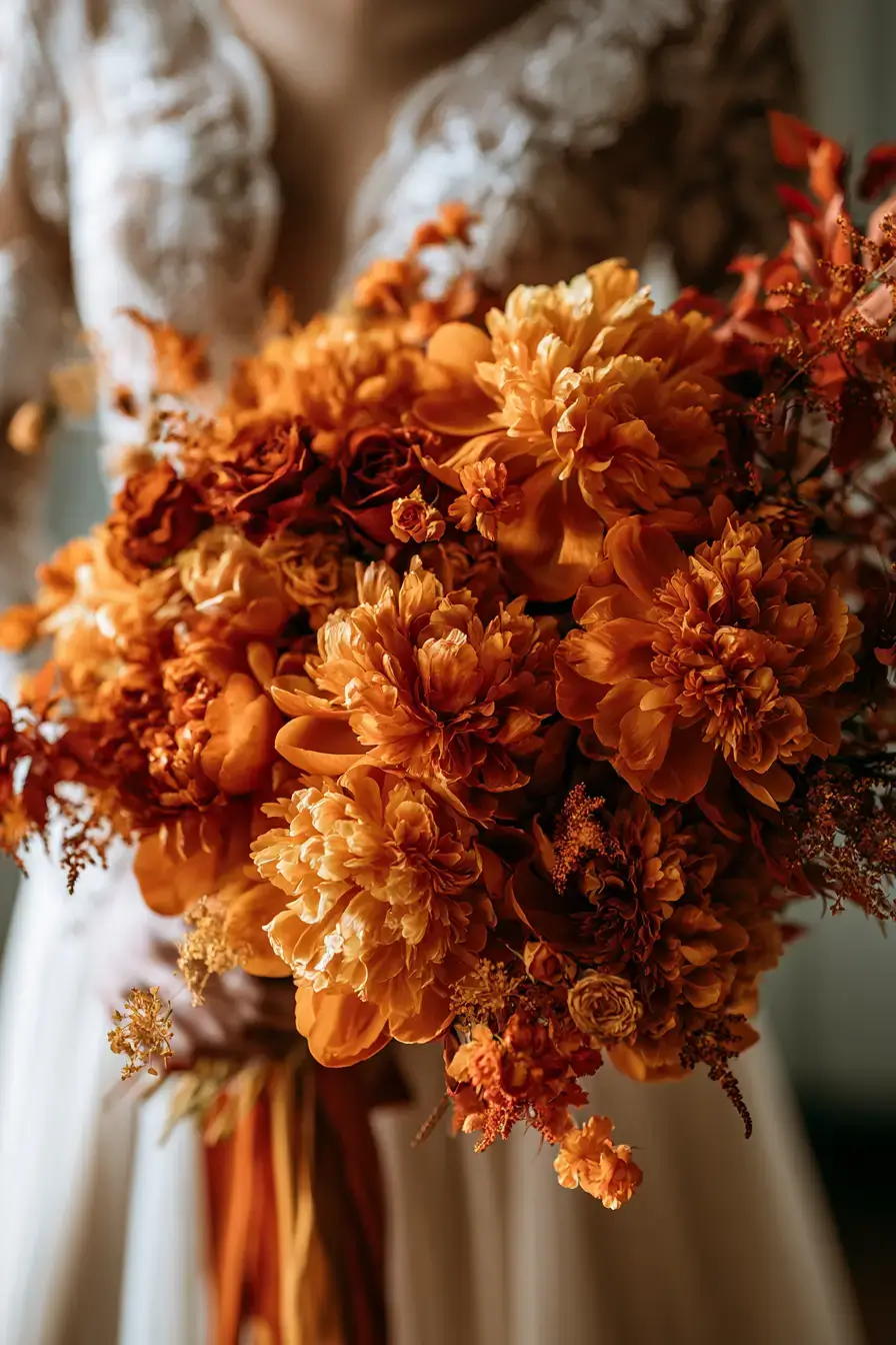 27 Stunning Burnt Orange Wedding Flowers for a Warm and Romantic Celebration