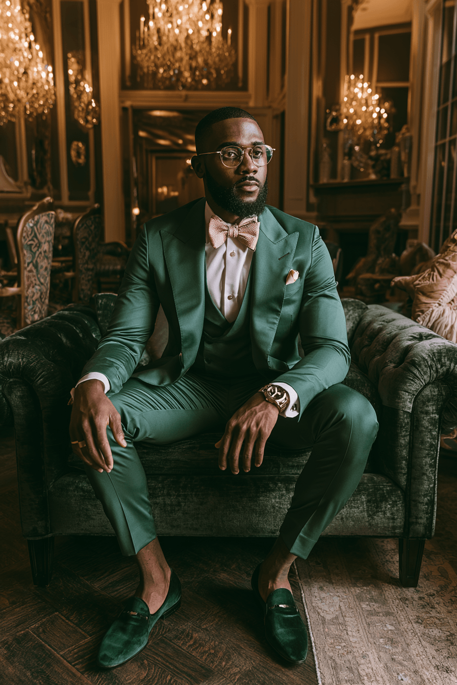 27 Stunning Green Tuxedo Wedding Ideas for a Stylish Groom