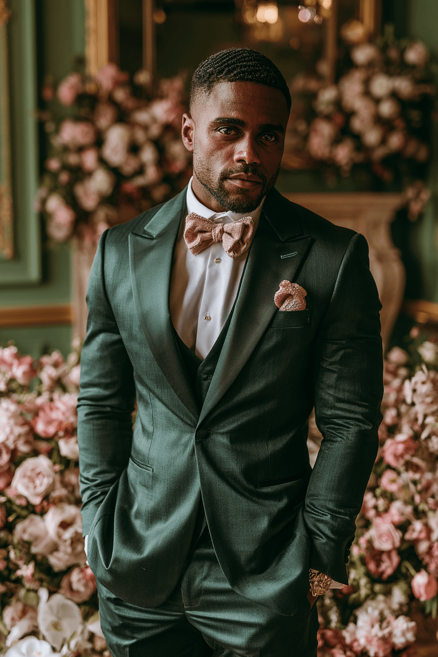27 Stunning Green Tuxedo Wedding Ideas for a Stylish Groom