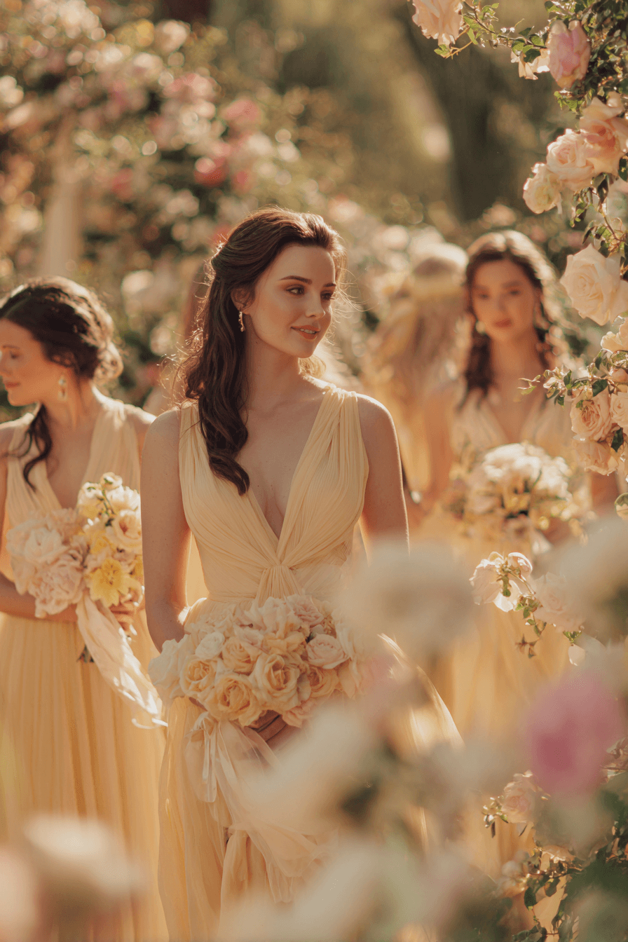 27 Butter Yellow Bridesmaid Dresses That Will Brighten Your Wedding Day