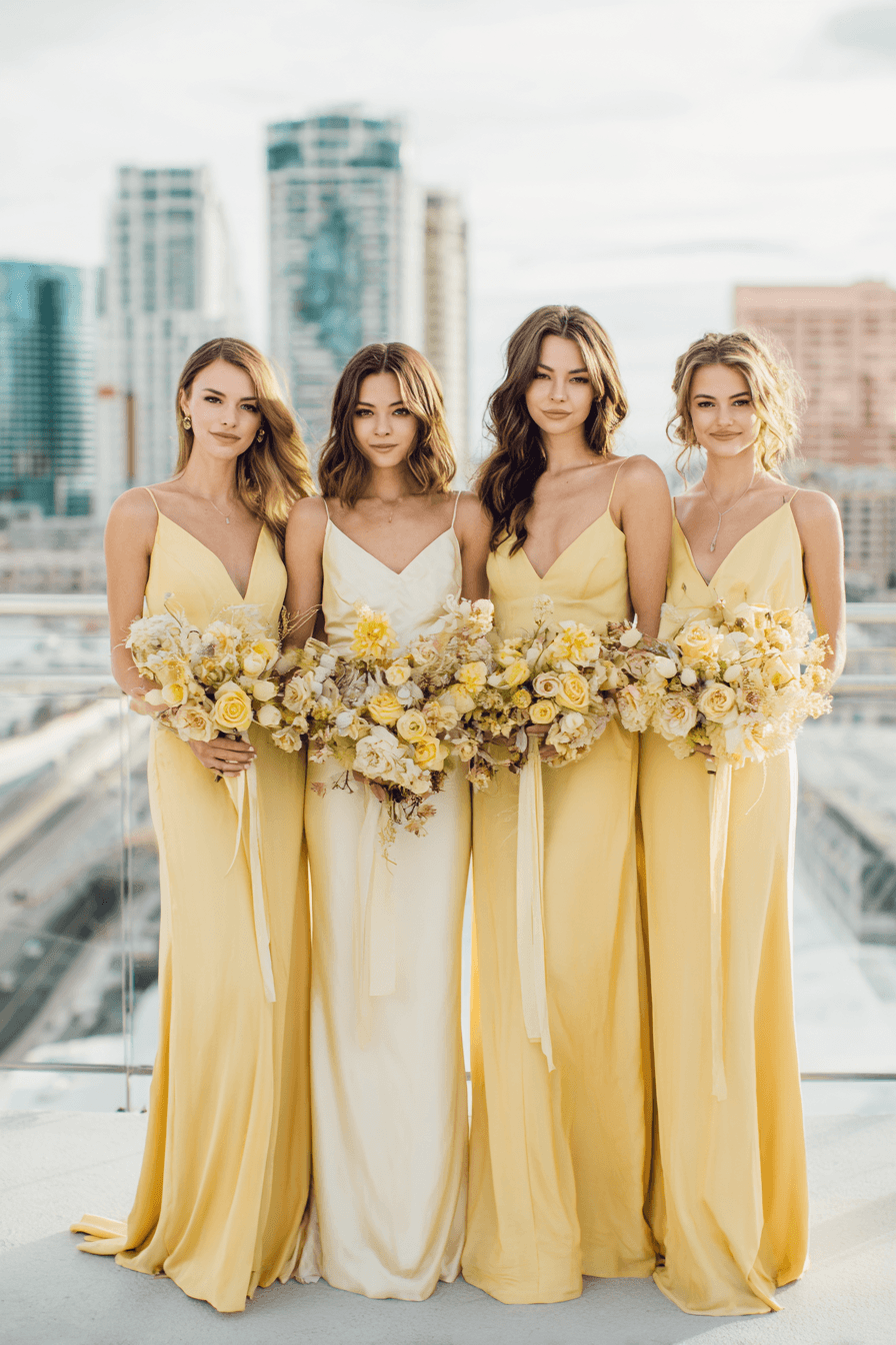 27 Butter Yellow Bridesmaid Dresses That Will Brighten Your Wedding Day