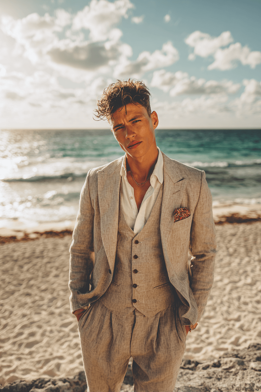 27 Beach Wedding Looks for Men That Are Perfect for Summer Ceremonies