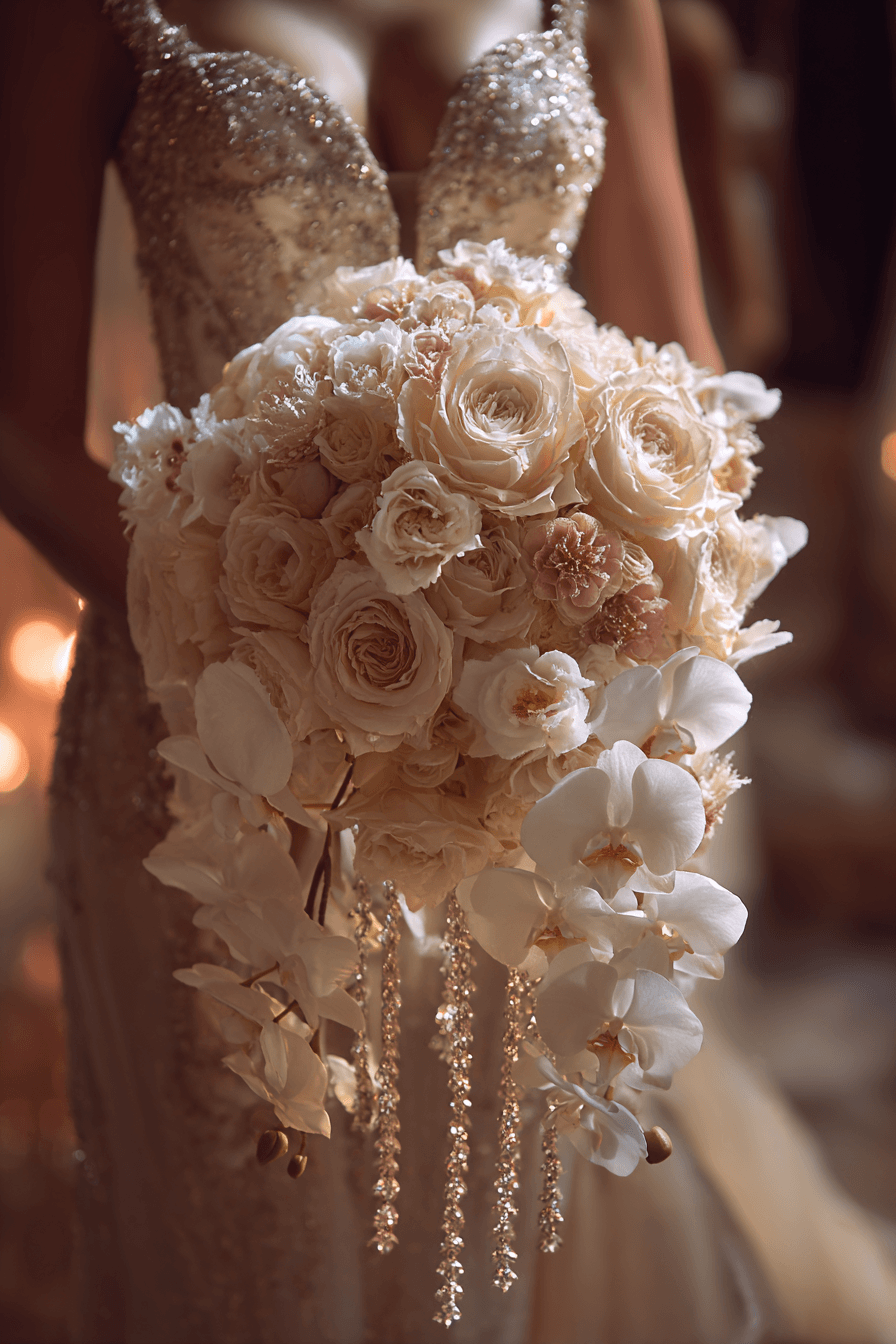 27 Elegant Cascading Wedding Bouquets Every Bride Will Love