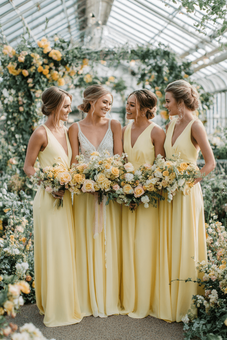 27 Butter Yellow Bridesmaid Dresses That Will Brighten Your Wedding Day