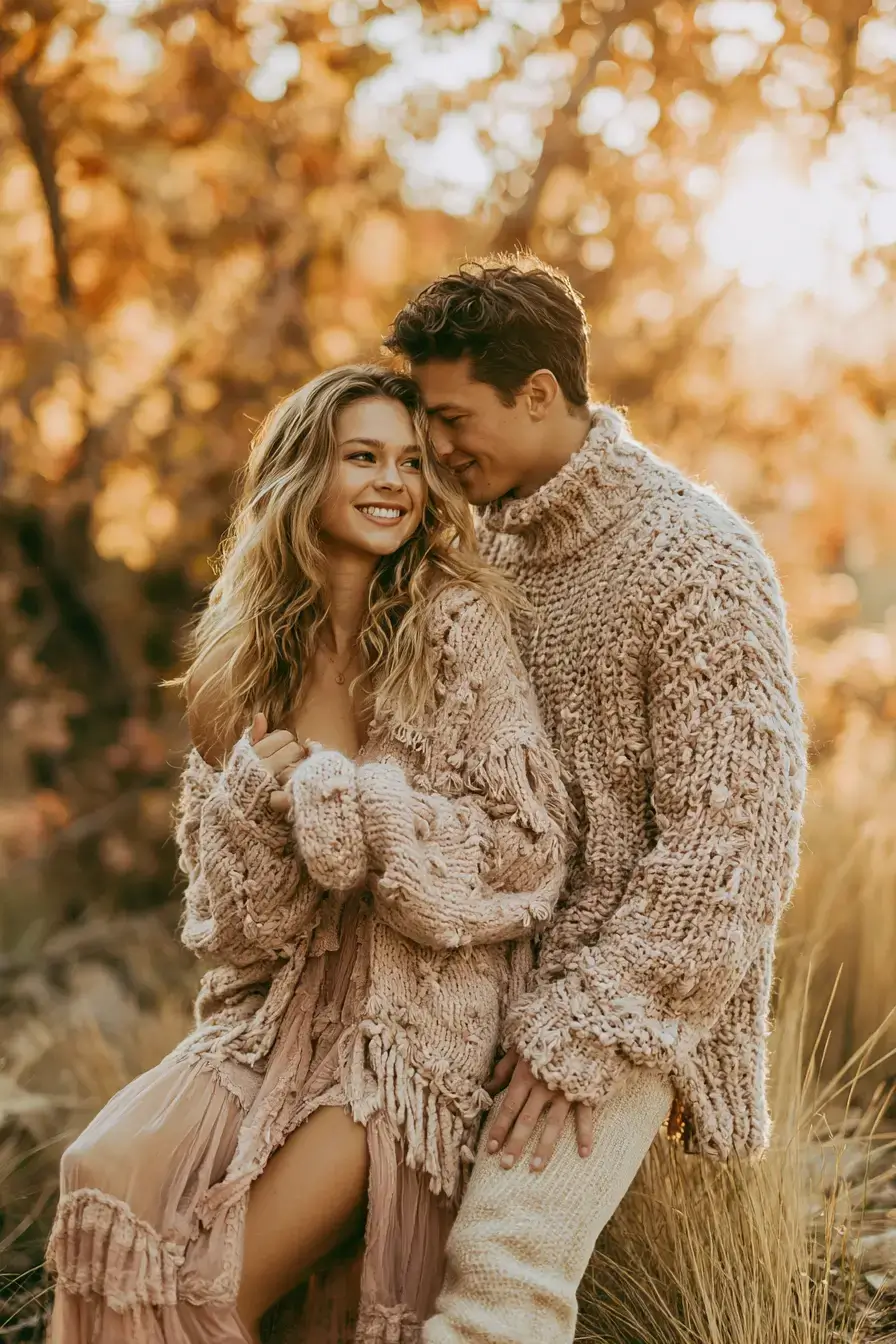 27 Romantic Fall Engagement Outfit Ideas for Couples
