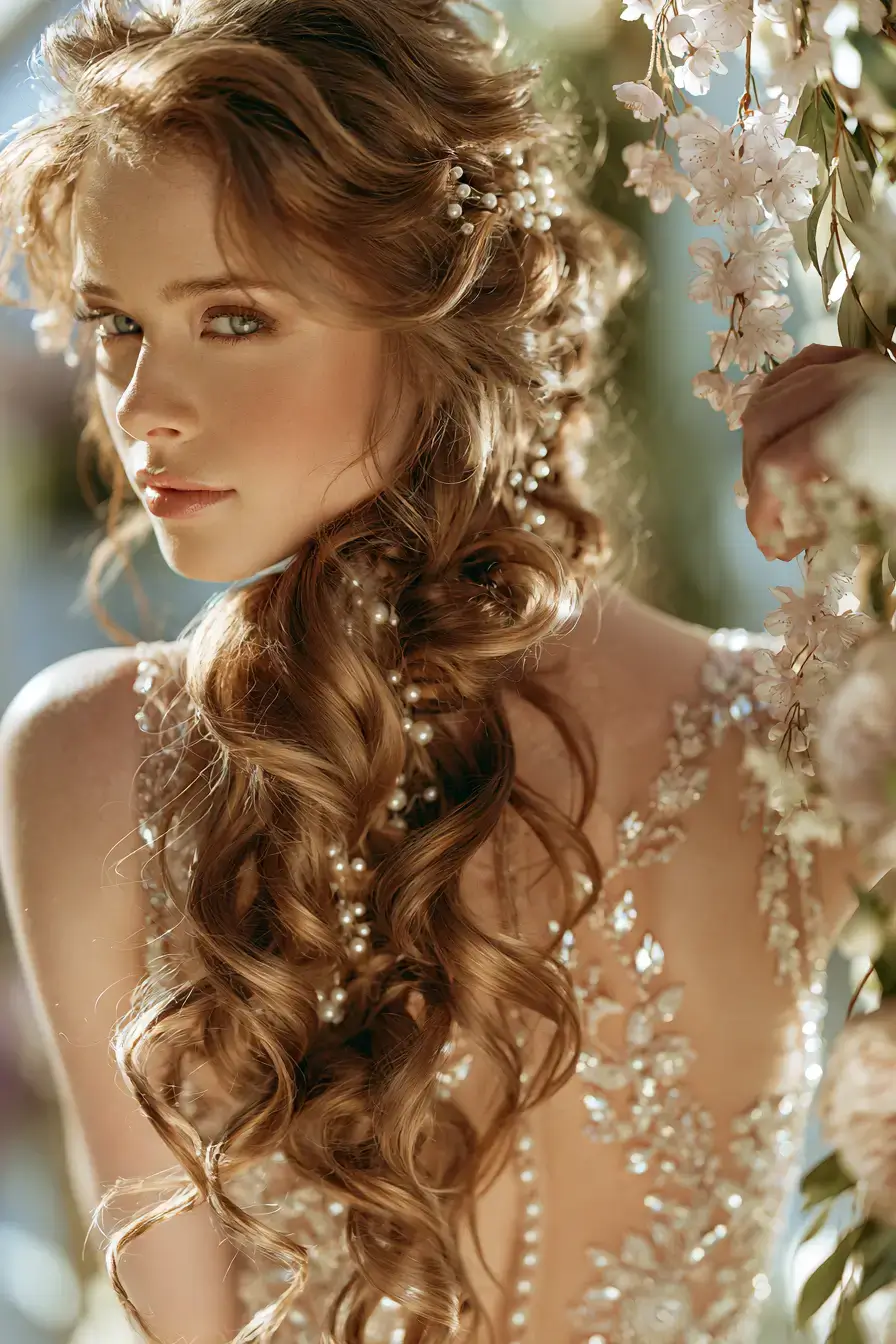 27 Dreamy Waterfall Braid Wedding Hair Ideas for Romantic Brides