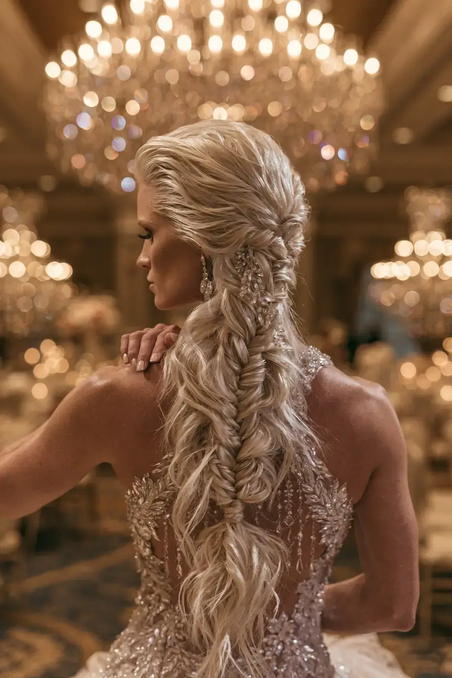 27 Dreamy Waterfall Braid Wedding Hair Ideas for Romantic Brides
