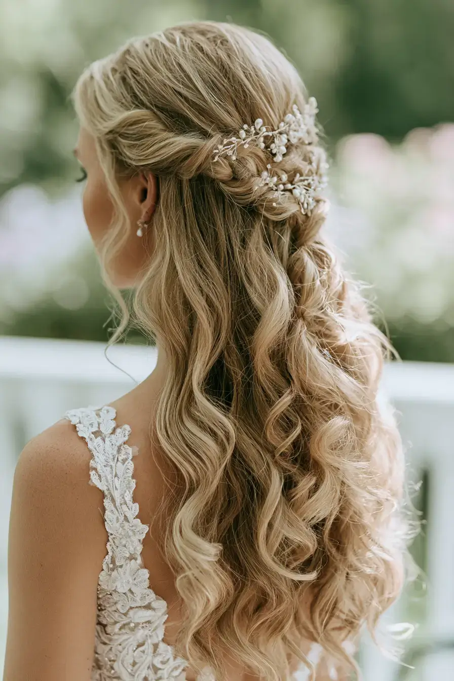 27 Dreamy Waterfall Braid Wedding Hair Ideas for Romantic Brides