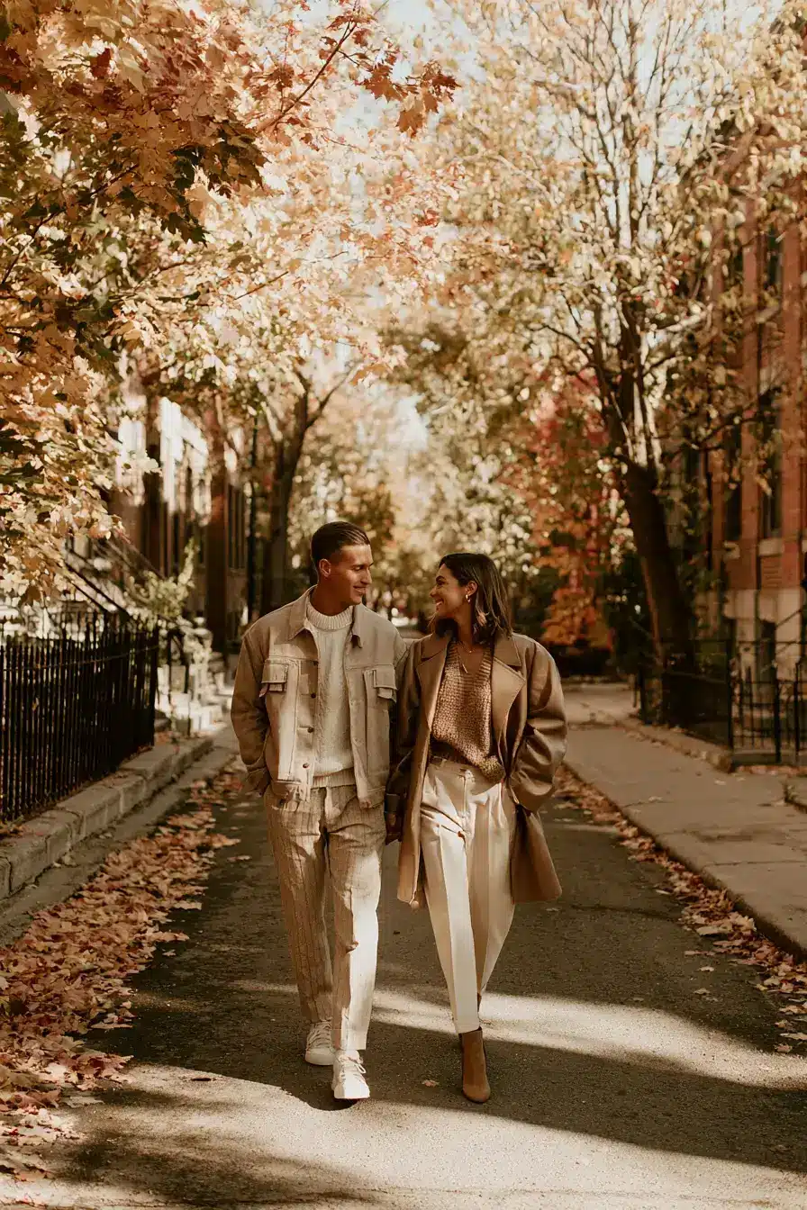 27 Romantic Fall Engagement Outfit Ideas for Couples