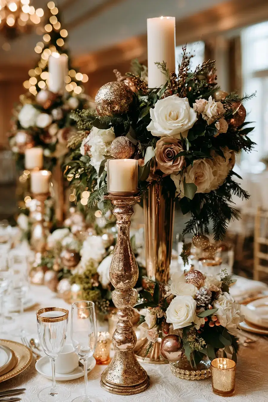 27 Christmas Wedding Centerpieces That Will Make Your Reception Magical