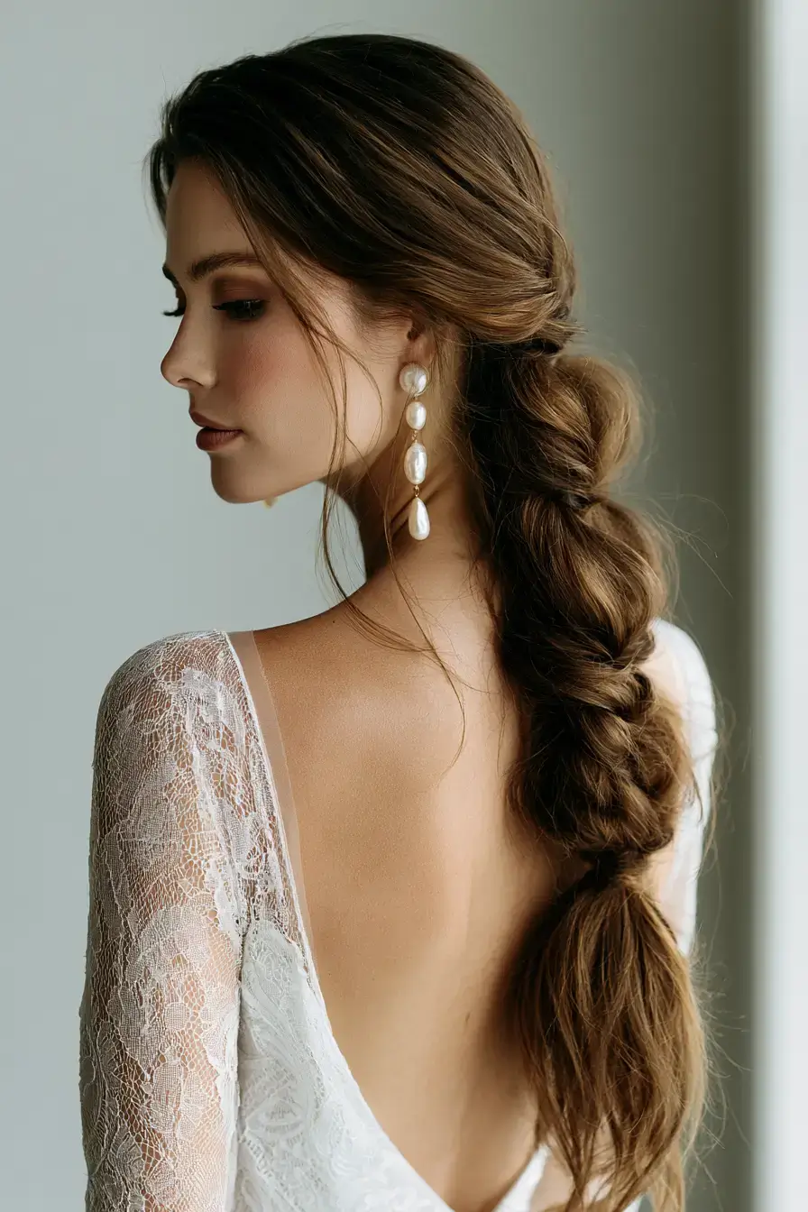 27 Dreamy Waterfall Braid Wedding Hair Ideas for Romantic Brides