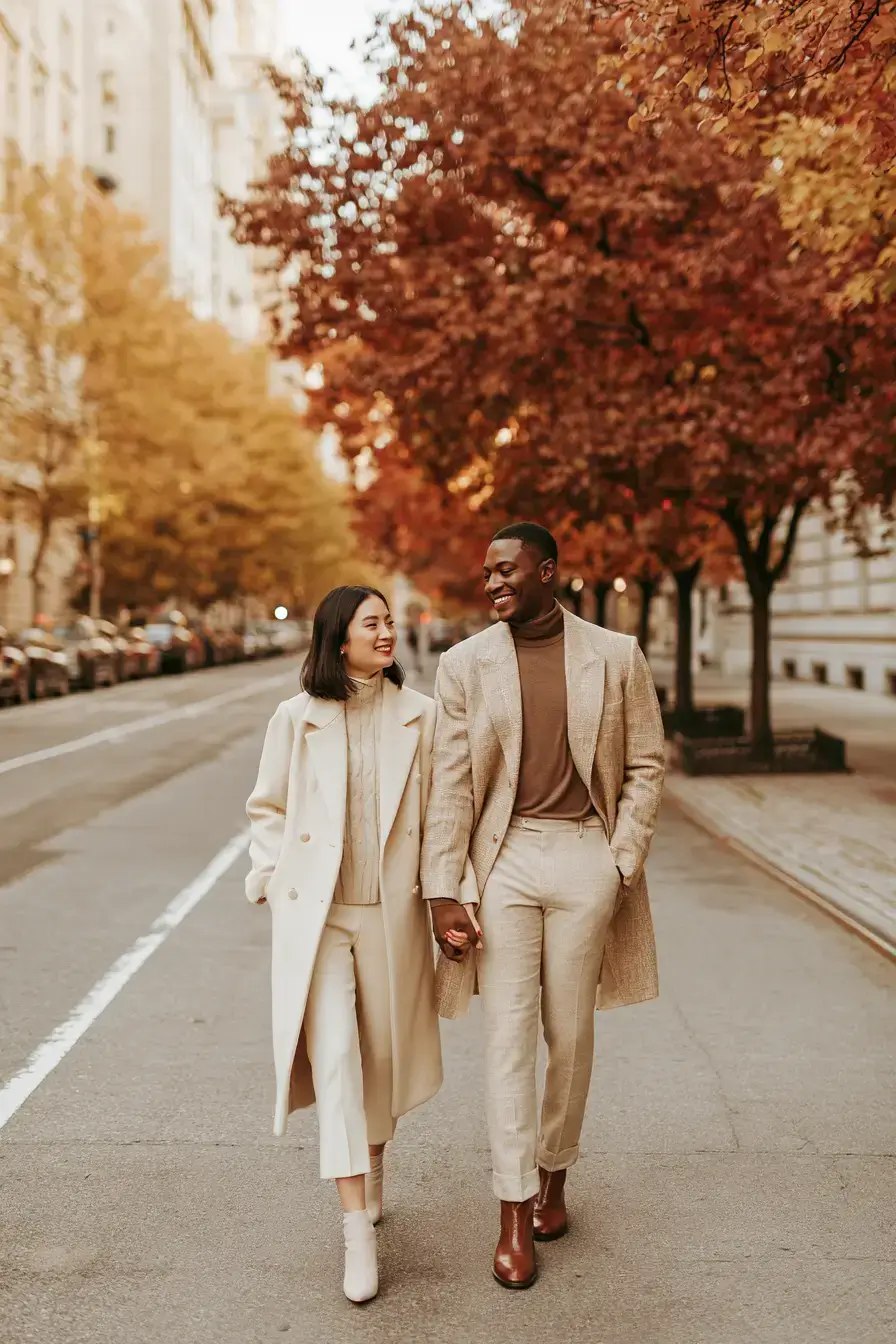 27 Romantic Fall Engagement Outfit Ideas for Couples