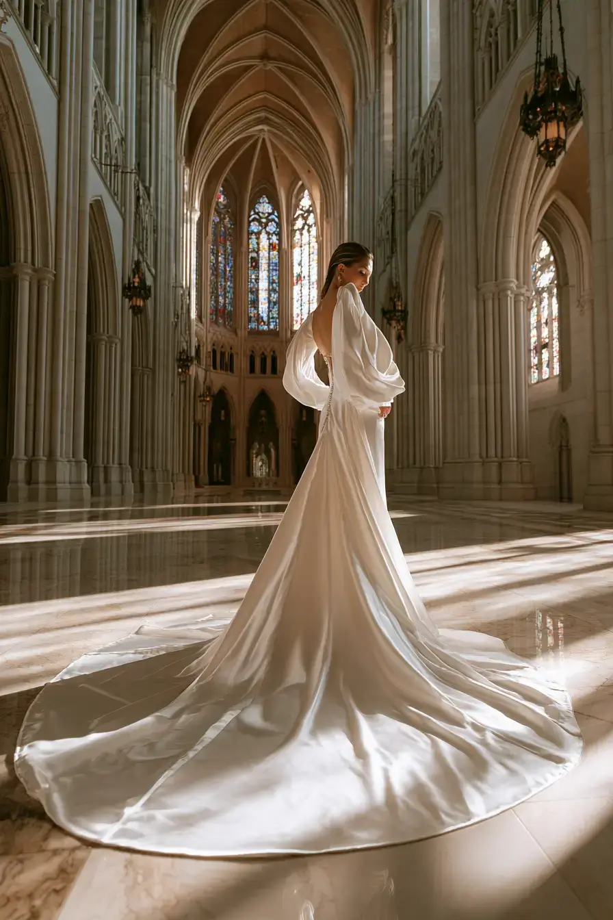 27 Elegant Satin Wedding Dresses with Sleeves for Your Dream Wedding