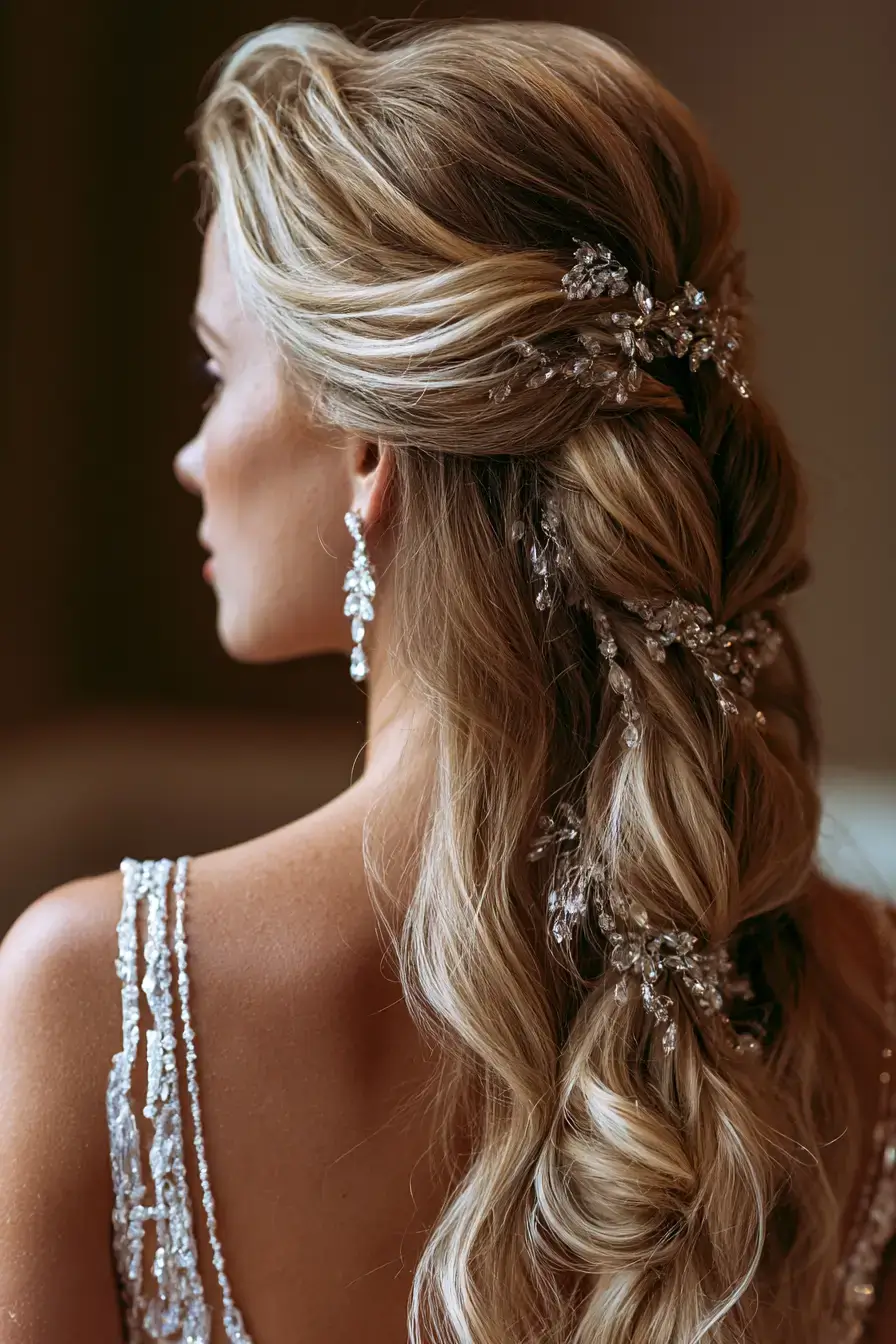 27 Dreamy Waterfall Braid Wedding Hair Ideas for Romantic Brides