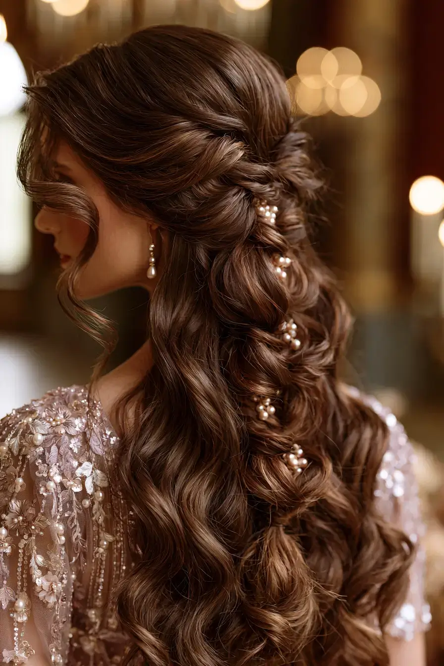 27 Dreamy Waterfall Braid Wedding Hair Ideas for Romantic Brides