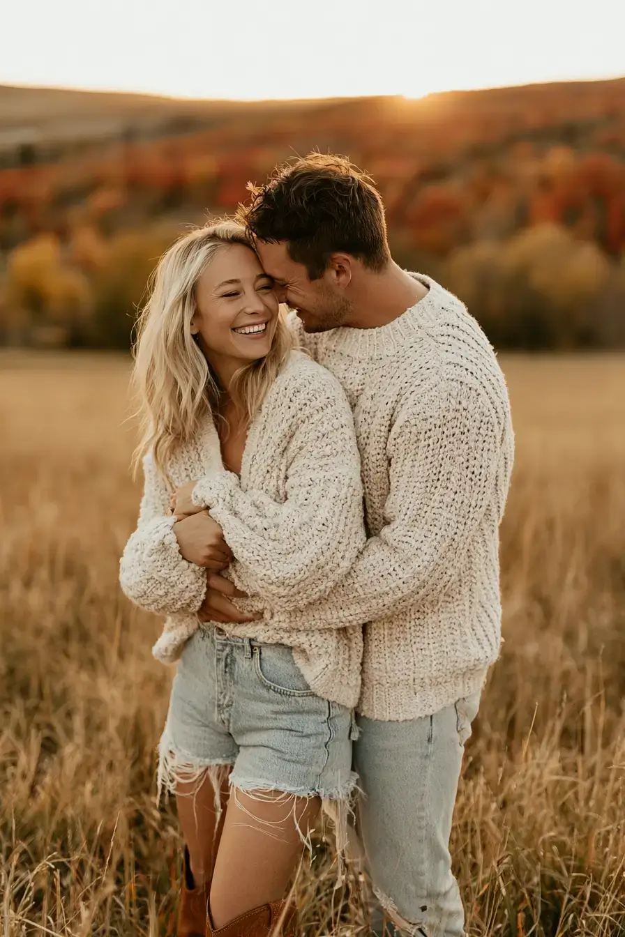 27 Romantic Fall Engagement Outfit Ideas for Couples