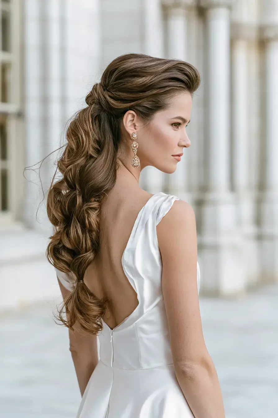 27 Dreamy Waterfall Braid Wedding Hair Ideas for Romantic Brides