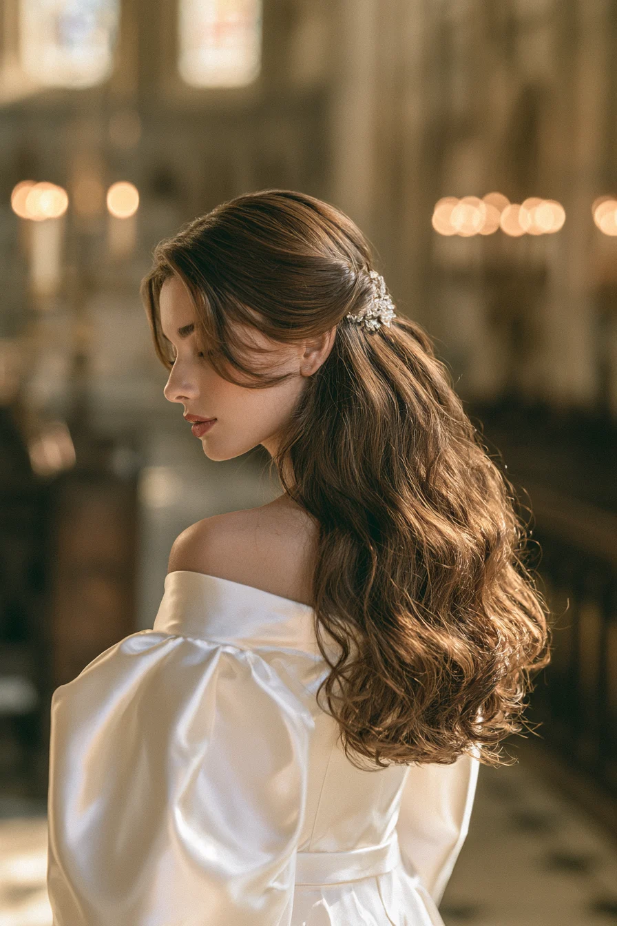 27 Pretty Wedding Hairstyles Half Up Half Down to Inspire Your Bridal Style
