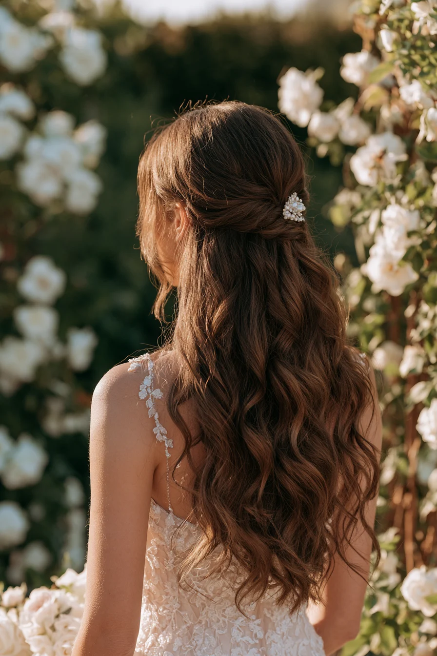 27 Pretty Wedding Hairstyles Half Up Half Down to Inspire Your Bridal Style