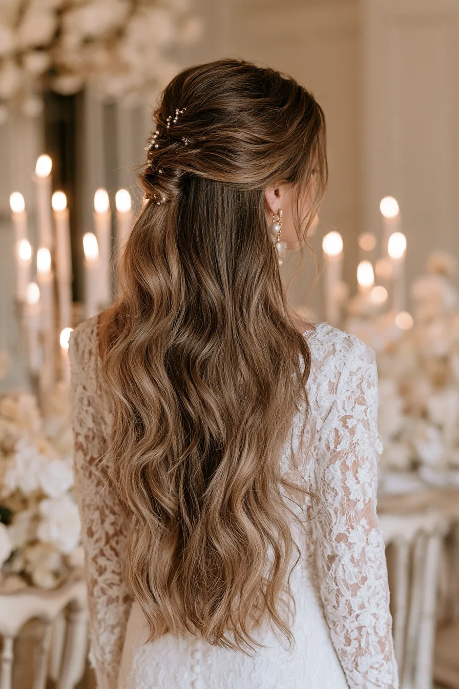 27 Stunning Bridal Hair Half Up Ideas for a Romantic Wedding Look