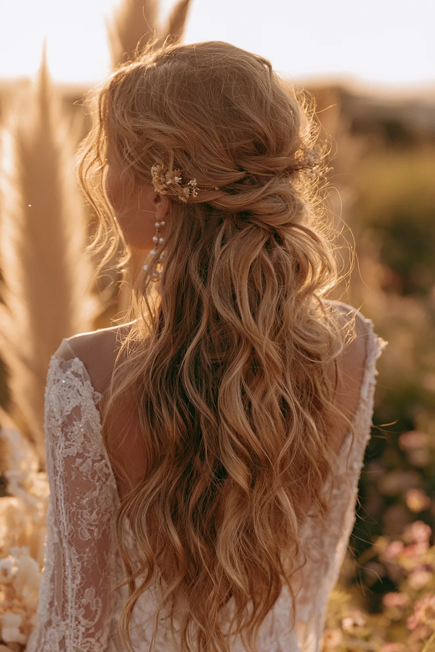 27 Stunning Bridal Hair Half Up Ideas for a Romantic Wedding Look