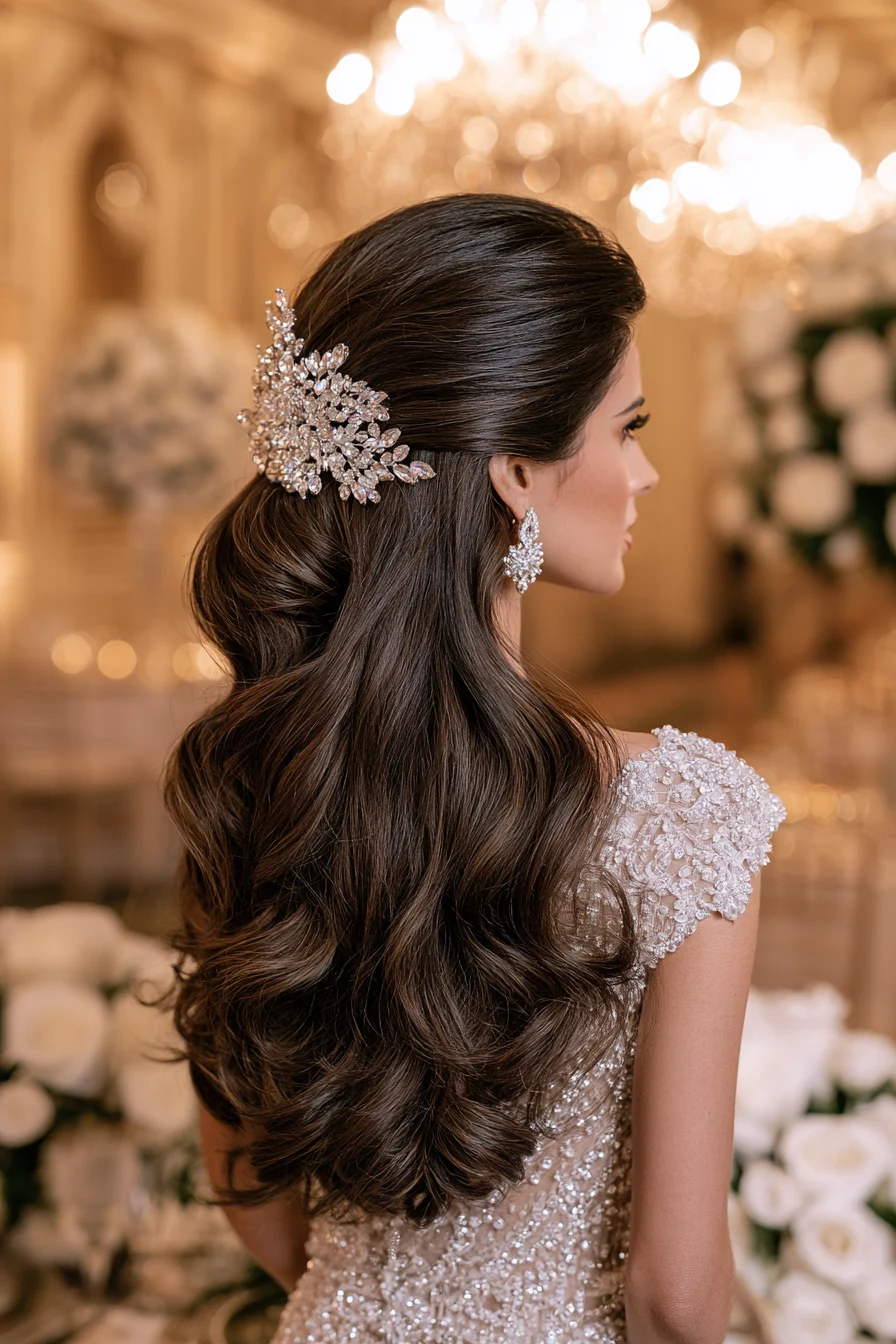 27 Stunning Bridal Hair Half Up Ideas for a Romantic Wedding Look