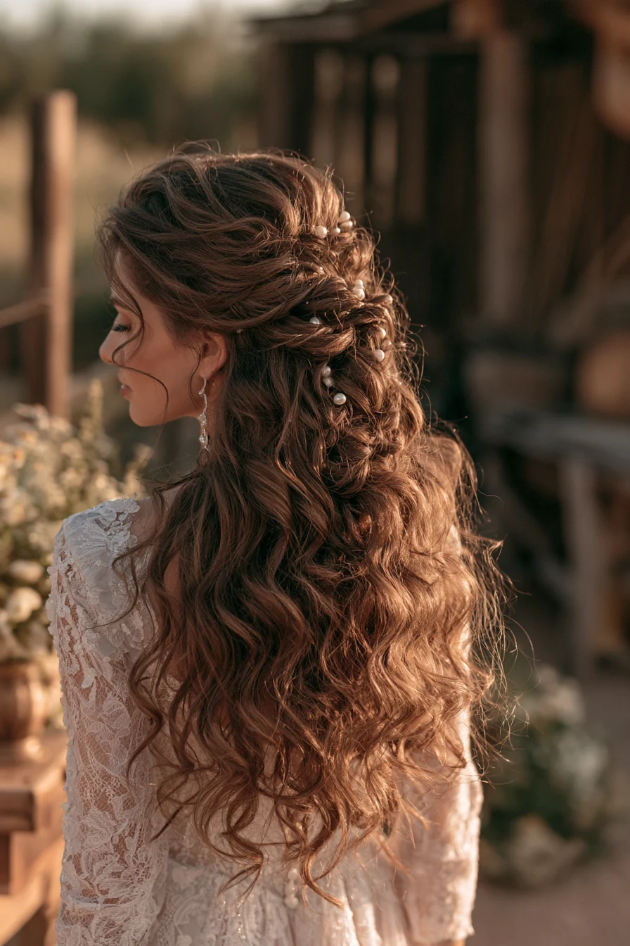 27 Stunning Bridal Hair Half Up Ideas for a Romantic Wedding Look